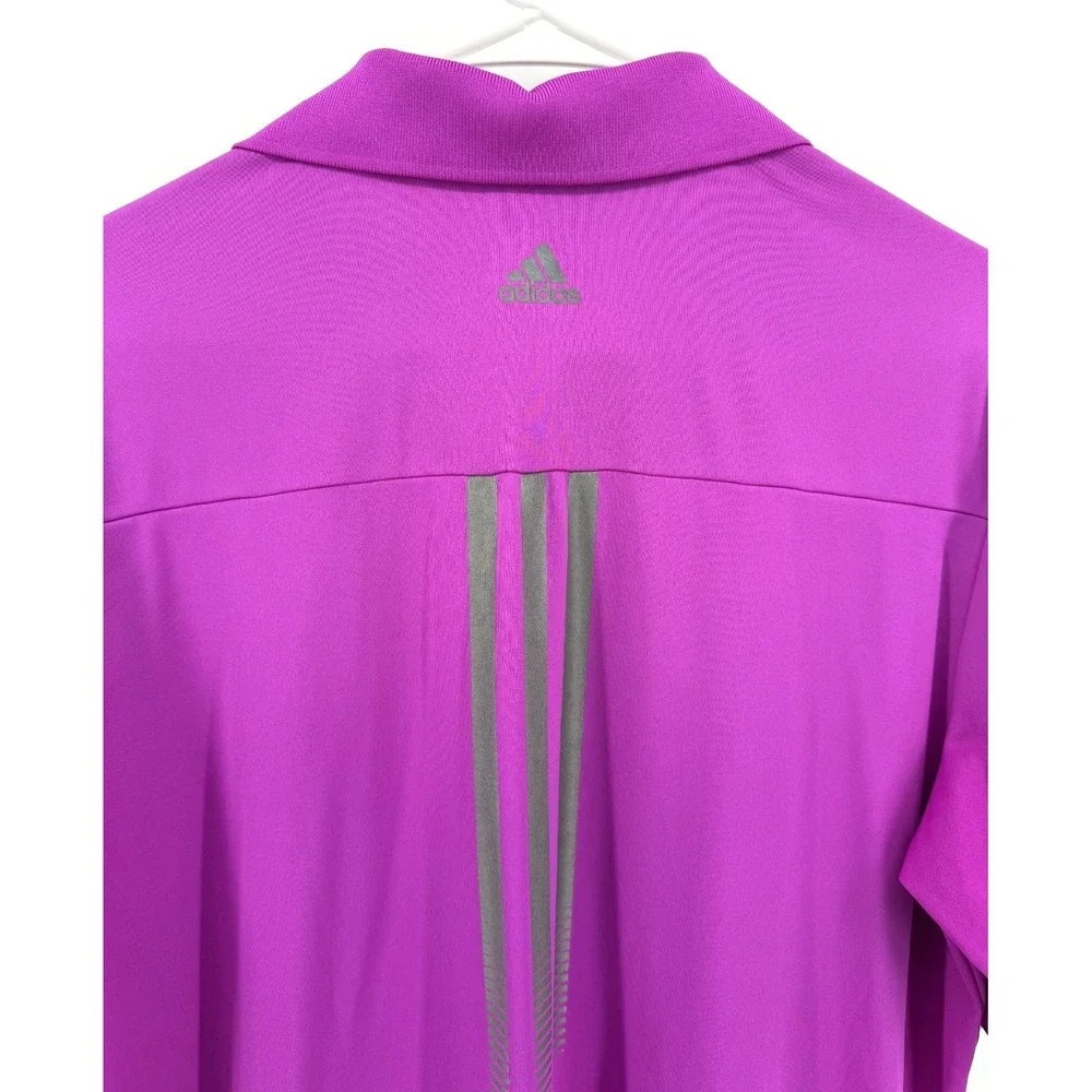Adidas Adizero Golf Purple Polo Performance Short Sleeve Logo Country Club Men L